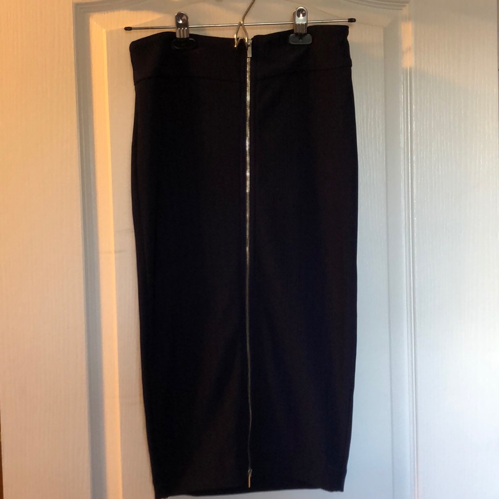 2 for $25 Dynamite Navy Textured Zip Pencil Skirt